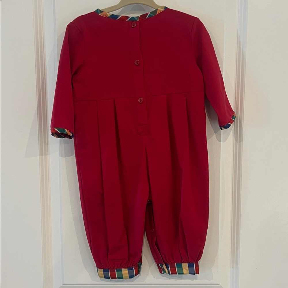 Southern Taters Airplane Romper with Plaid Accents - Picture 2 of 2